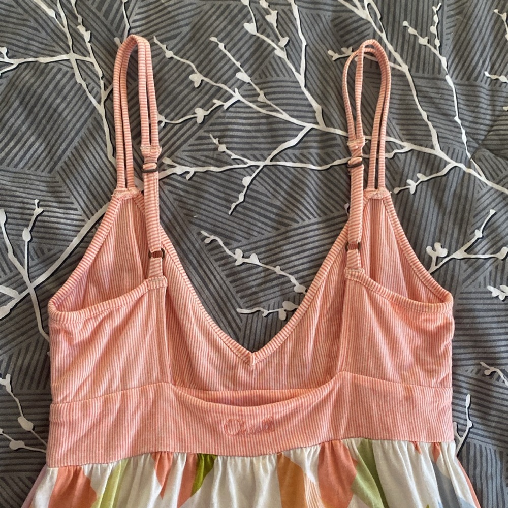 Pastel Geometric Pattern Spaghetti Strap Dress - image 5